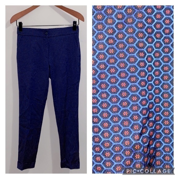 ETRO Hexagon Floral Print Slim Fit Cuff Trousers - Picture 1 of 11
